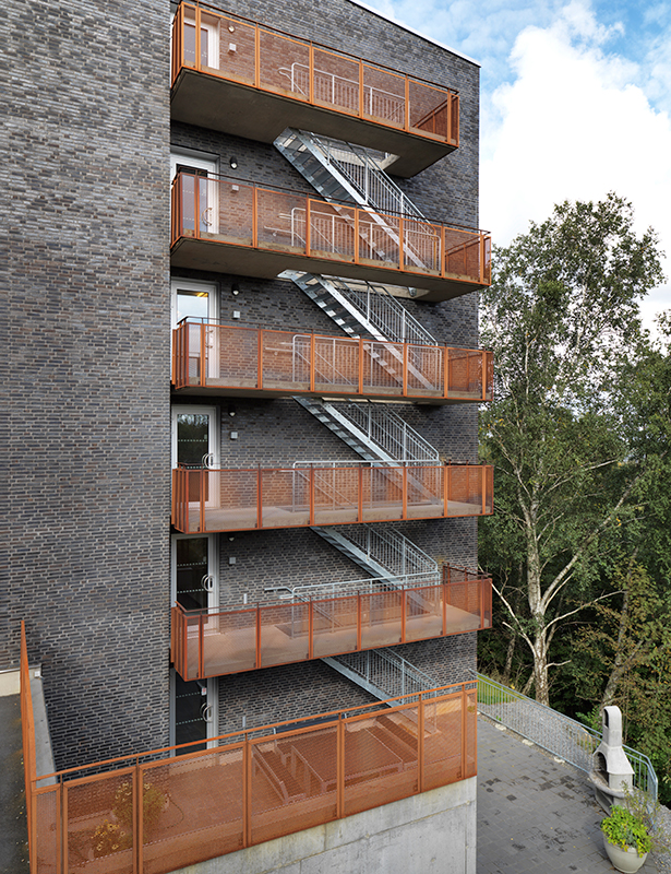 Raka trappor exteriört – Raka trappor. Chalmers Studentbostäder Göteborg