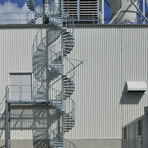 Spiraltrappor exteriört – Siemens Finspång